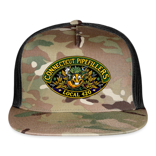 CONNECTICUT PIPEFILLERD LOCAL 420 CAMO Trucker Hat - MultiCam\black