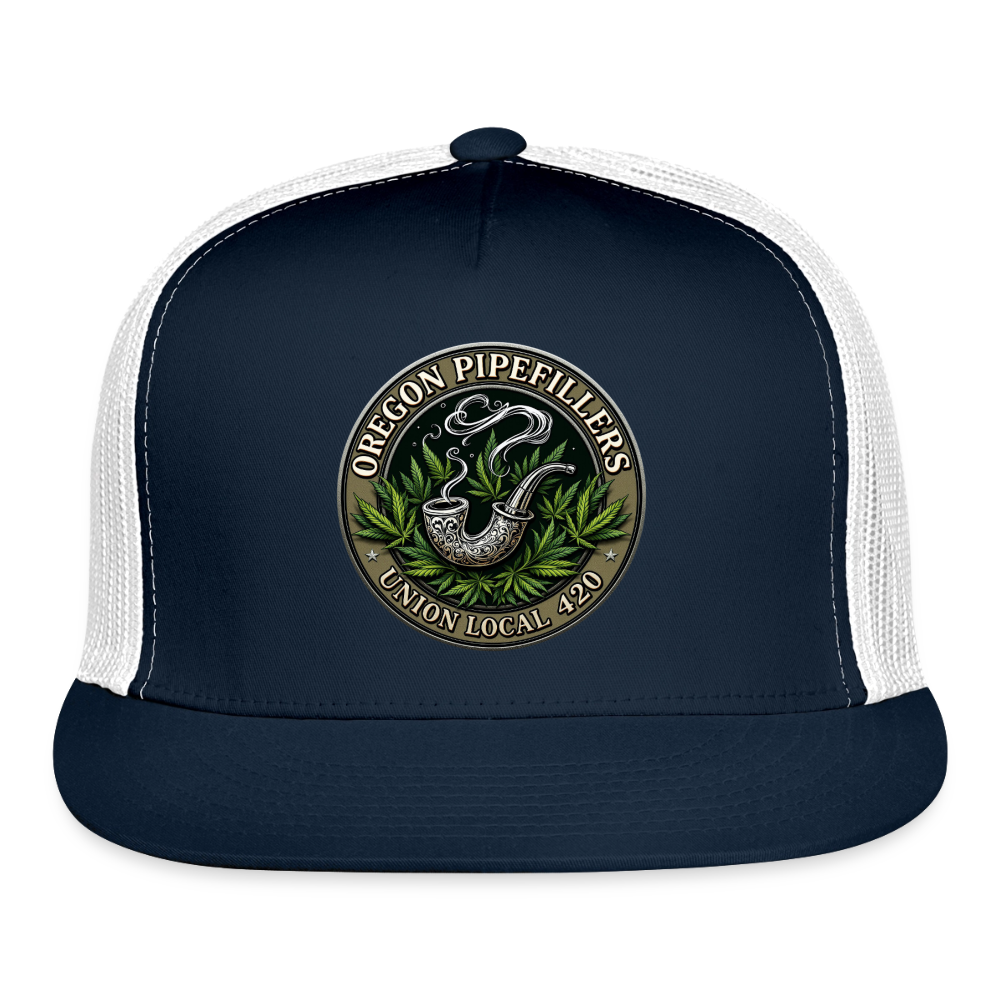 OREGON PIPEFILLERS LOCAL 420 Trucker Hat - navy/white
