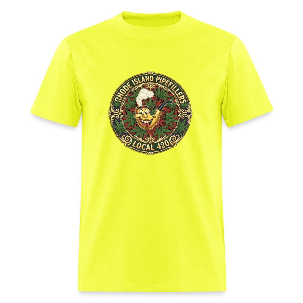 TEXAS PIPEFILLERS LOCAL 420 Men's T-Shirt - safety green