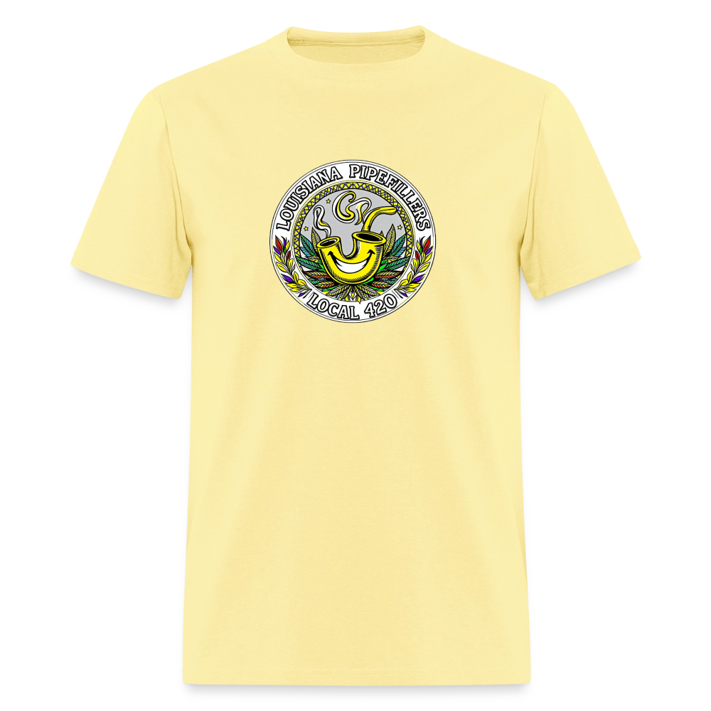 LOUISIANA PIPEFILLERS LOCAL 420 Men's T-Shirt - cornsilk