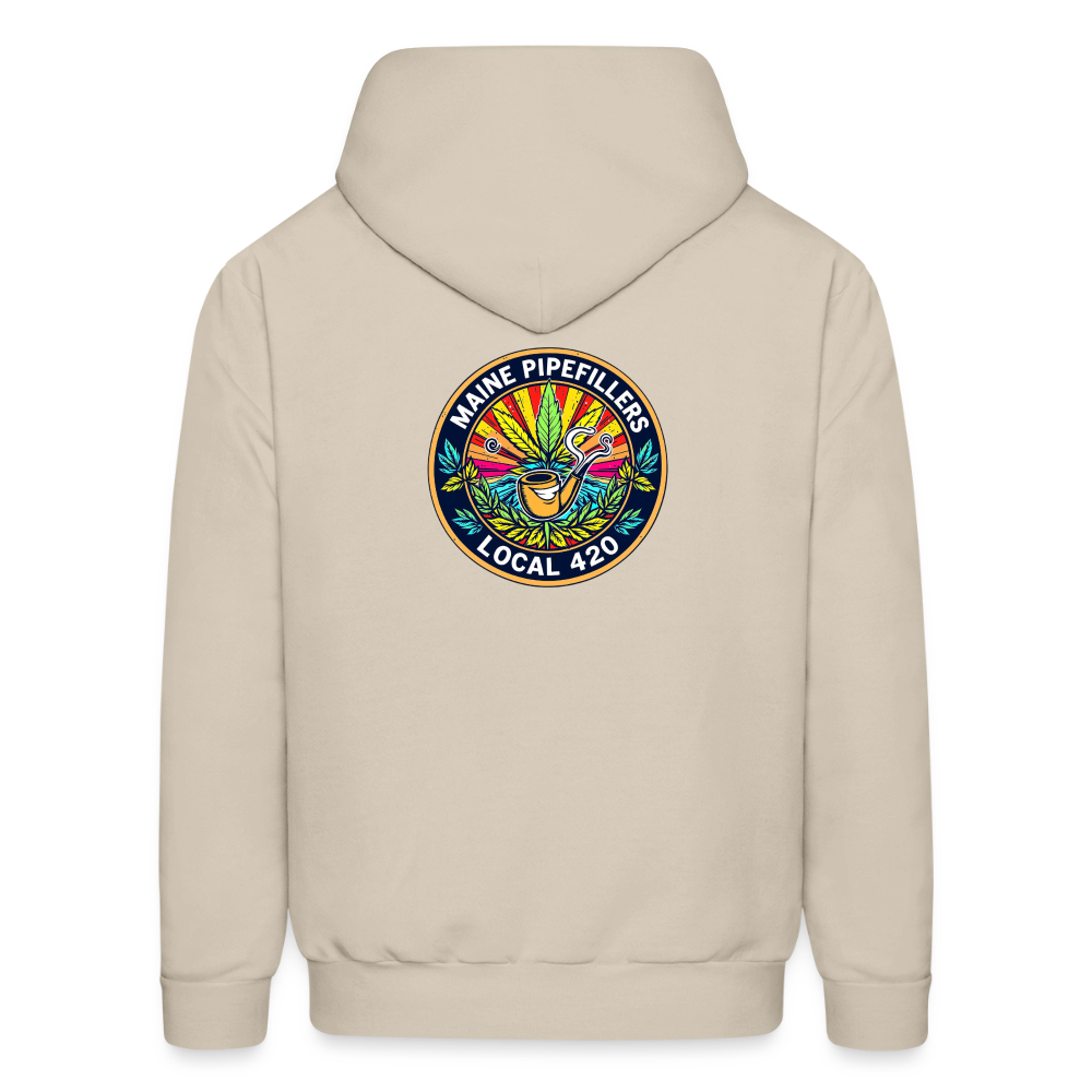 MAINE PIPEFILLERS LOCAL 420 2 EMBLEM Men's Hoodie - Sand
