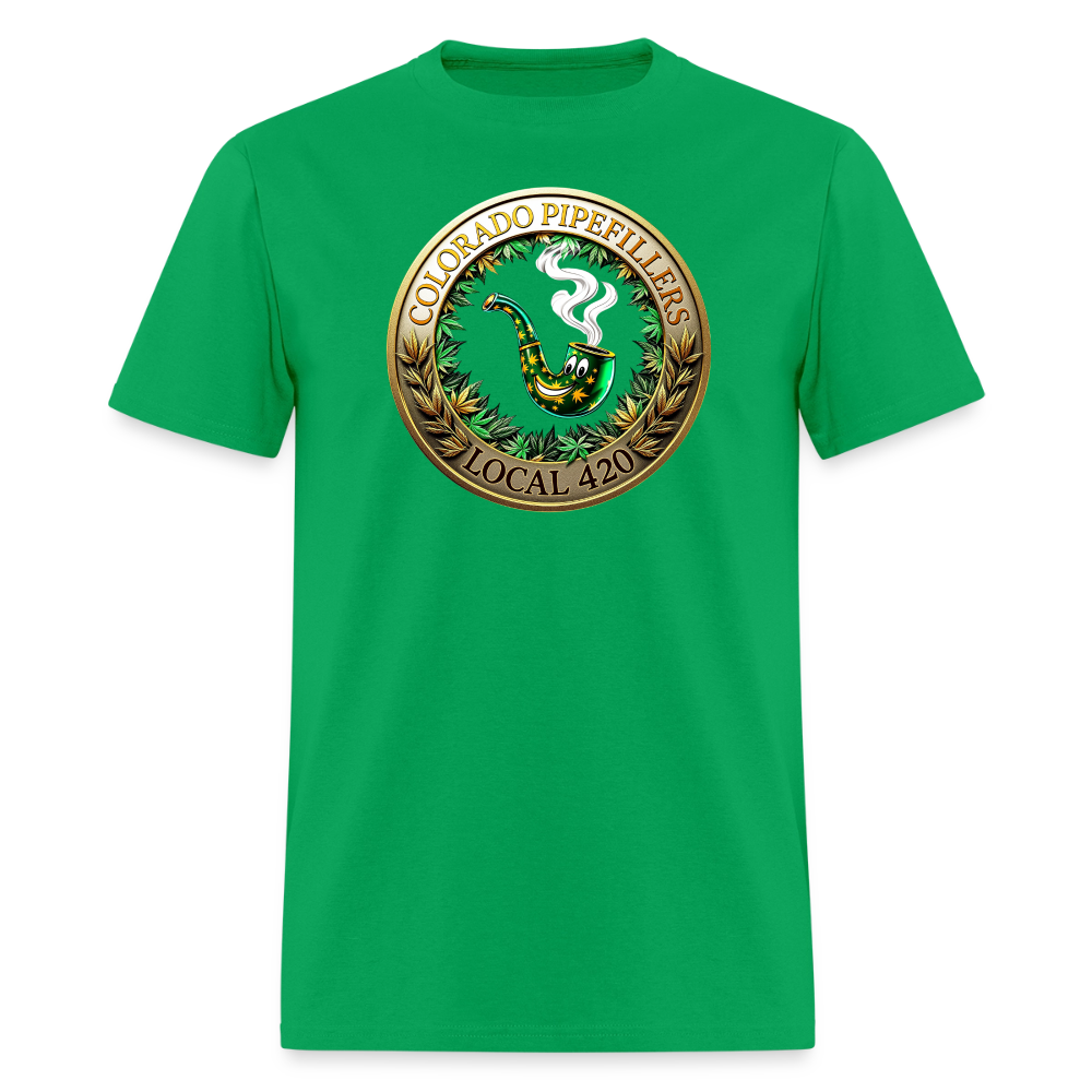 COLORADO PIPEFILLERS LOCAL 420 F/B EMBLEMS Men's T-Shirt - bright green
