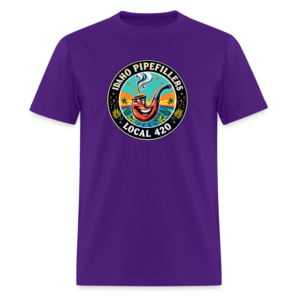 IDAHO PIPEFILLERS LOCAL 420 F/B DESIGN Men's T-Shirt - purple