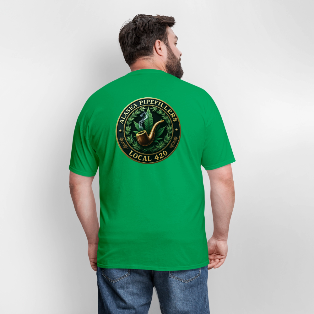 ALASKA PIPEFILLERS LOCAL 420 F/B DESIGN Men's T-Shirt - bright green