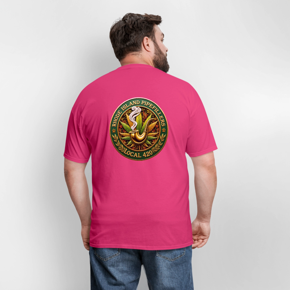 RHODE ISLAND PIPEFILLERS LOCAL 420 F/B DESIGNS Men's T-Shirt - fuchsia