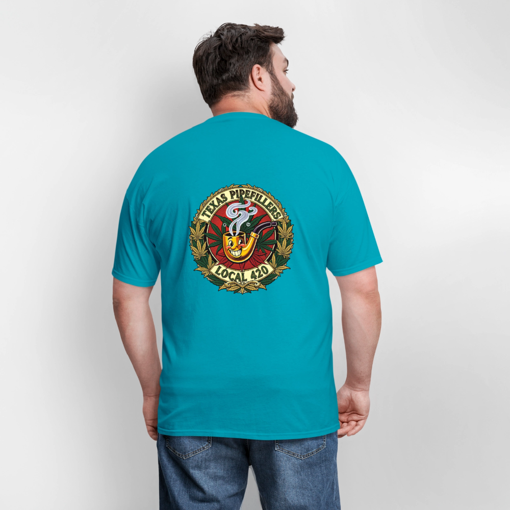 TEXAS PIPEFILLERS LOCAL 420 F.B DESIGN Men's T-Shirt - turquoise