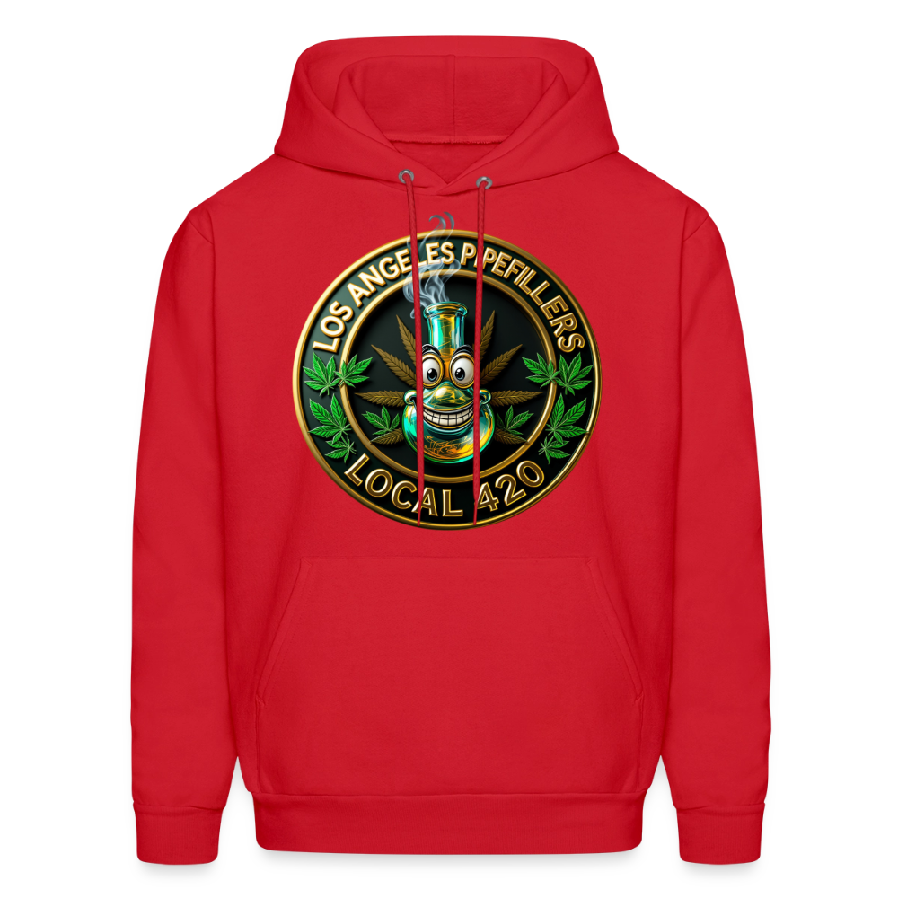 LOS ANGLES PIPEFILLERS LOCAL 420 2 EMBLEM Men's Hoodie - red