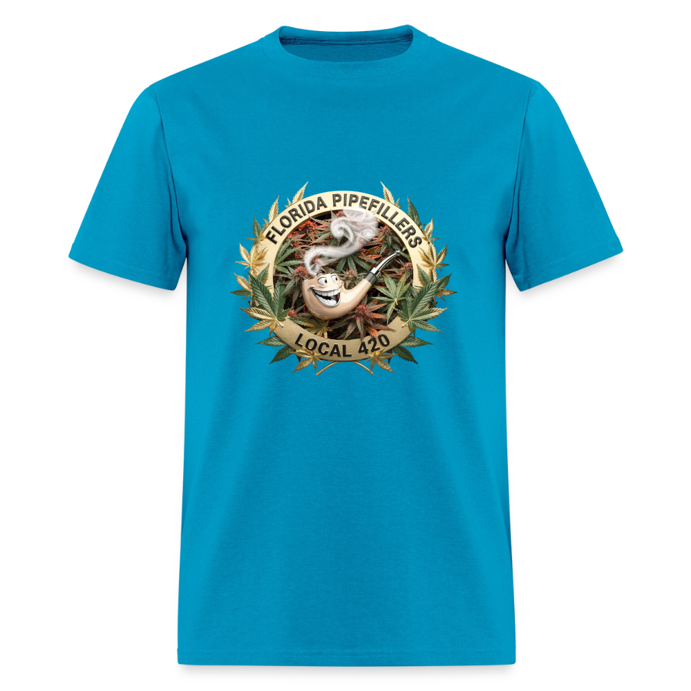 FLORIDA PIPEFILLERS LOCAL 420 F/B DESIGN Men's T-Shirt - turquoise