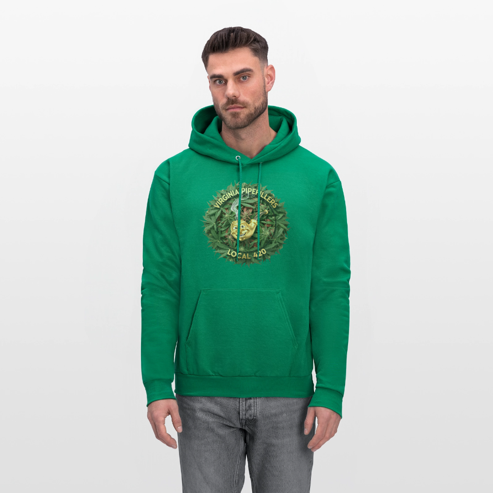 VIRGINIA PIPEFILLERS LOCAL 420 F/B DESIGN Men's  Hoodie - kelly green