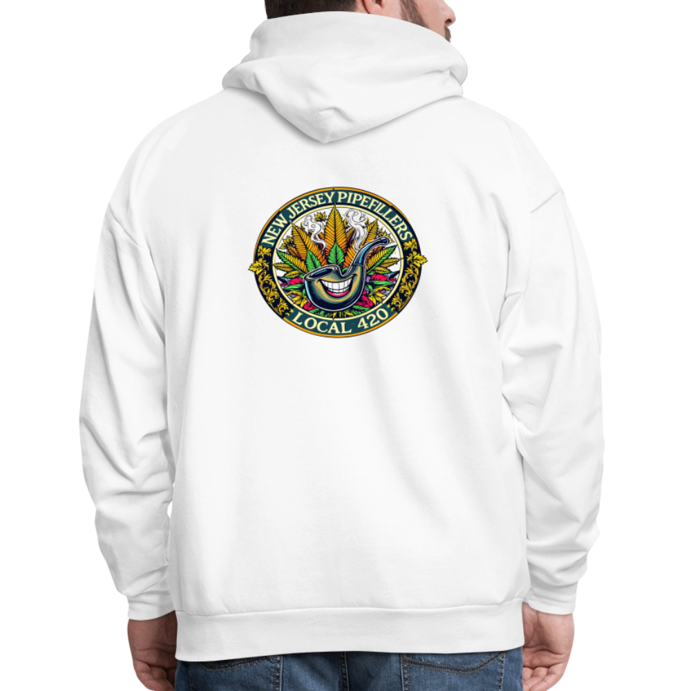 NEW JERSEY PIPEFILLERS LOCAL 420 F/B DESIGN Men's Hoodie - white