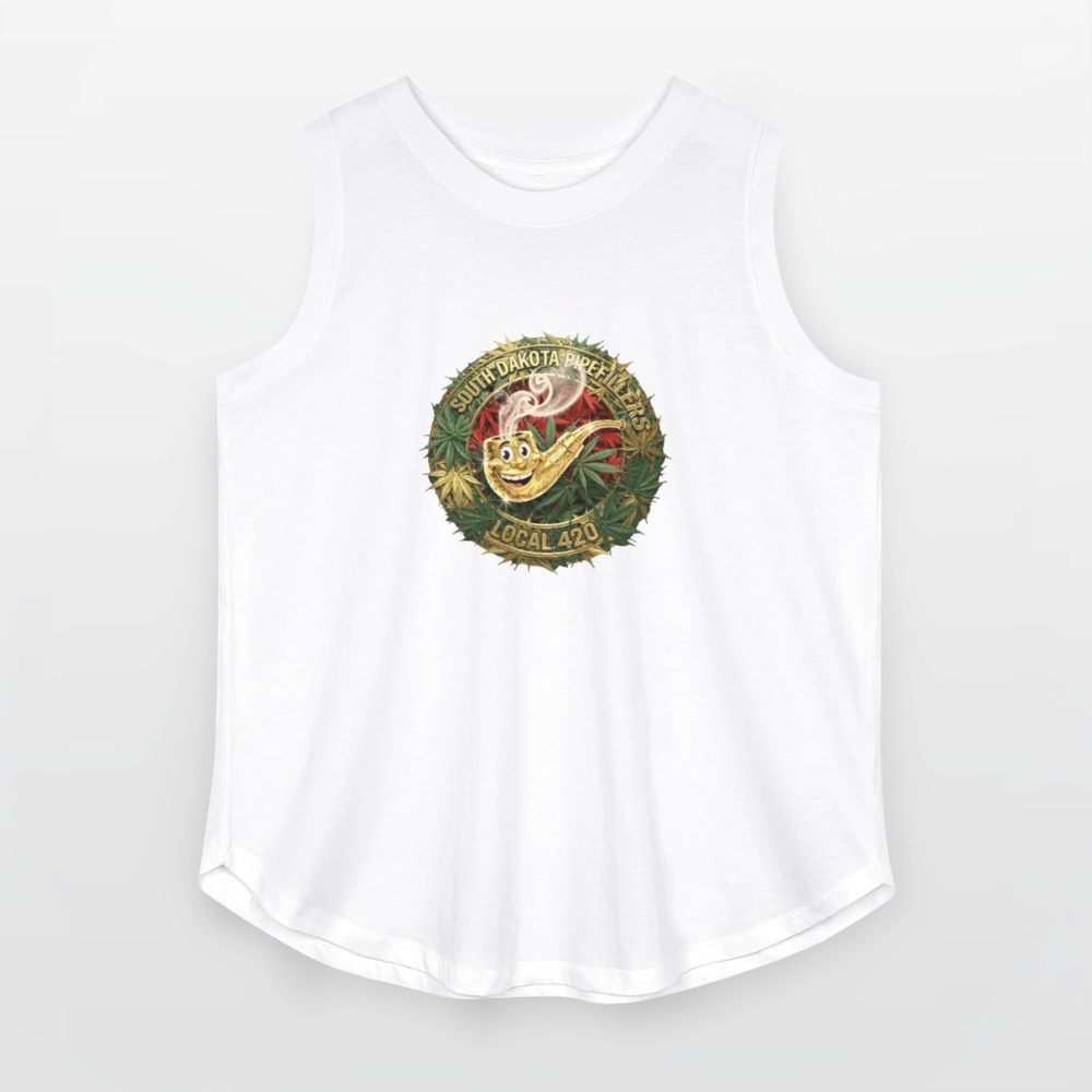 SOUTH DAKOTA PIPEFILLERS LOCAL 420  F/B DESIGN Women's Curvy Relaxed Tank Top - white
