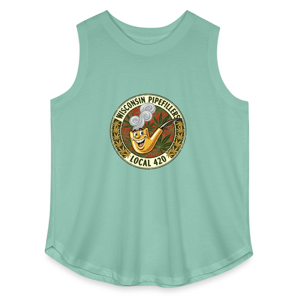 WISCONSIN PIPEFILLERS LOCL 420 Women's Curvy Relaxed Tank Top - saltwater
