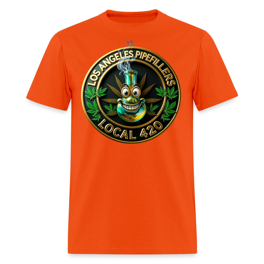 LOS ANGLES PIPEFILLERS LOCAL 420 2 EMBLEM Men's T-Shirt - orange