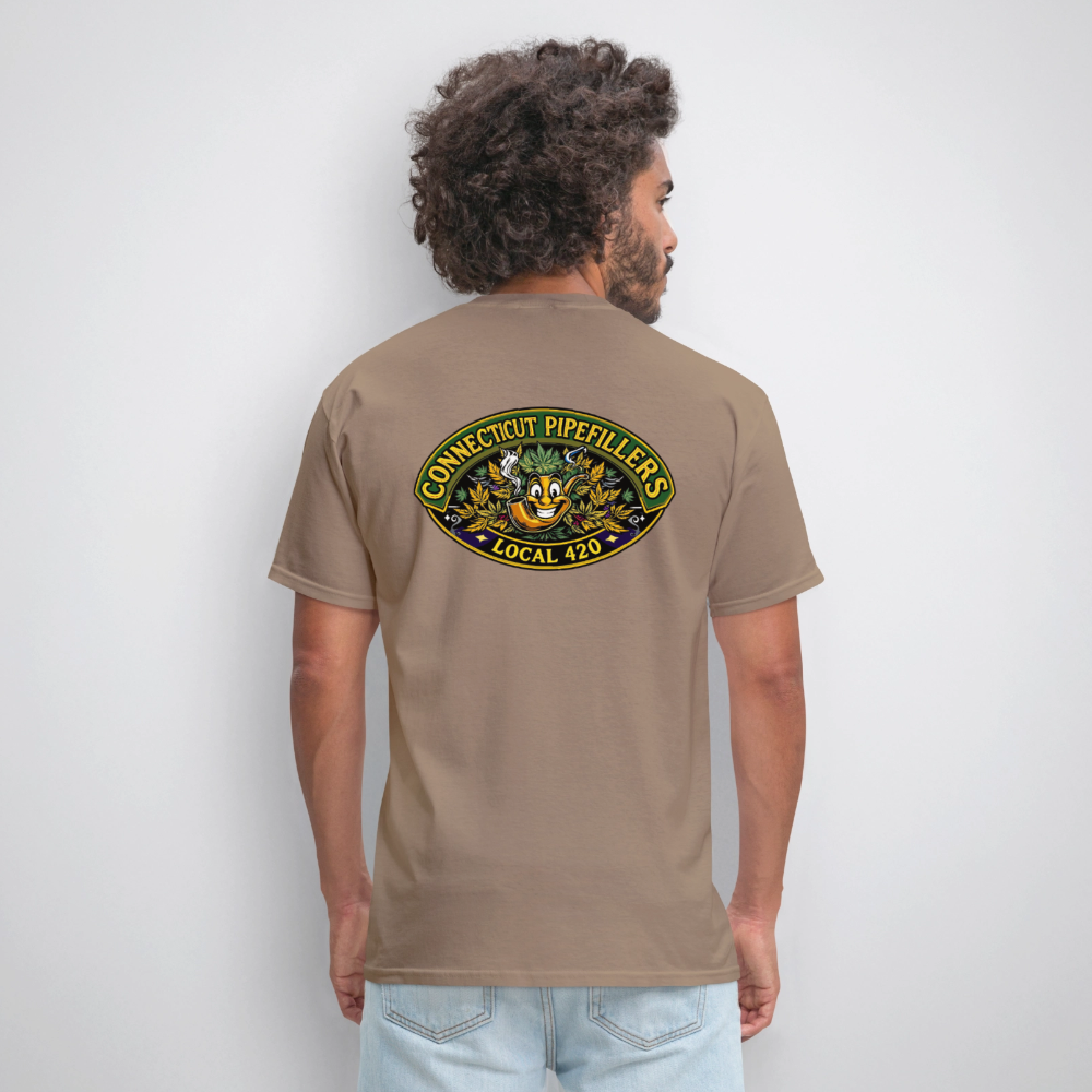 CONNECTICUT PIPEFILLERD LOCAL 420 F/B DESIGN Men's T-Shirt - safari