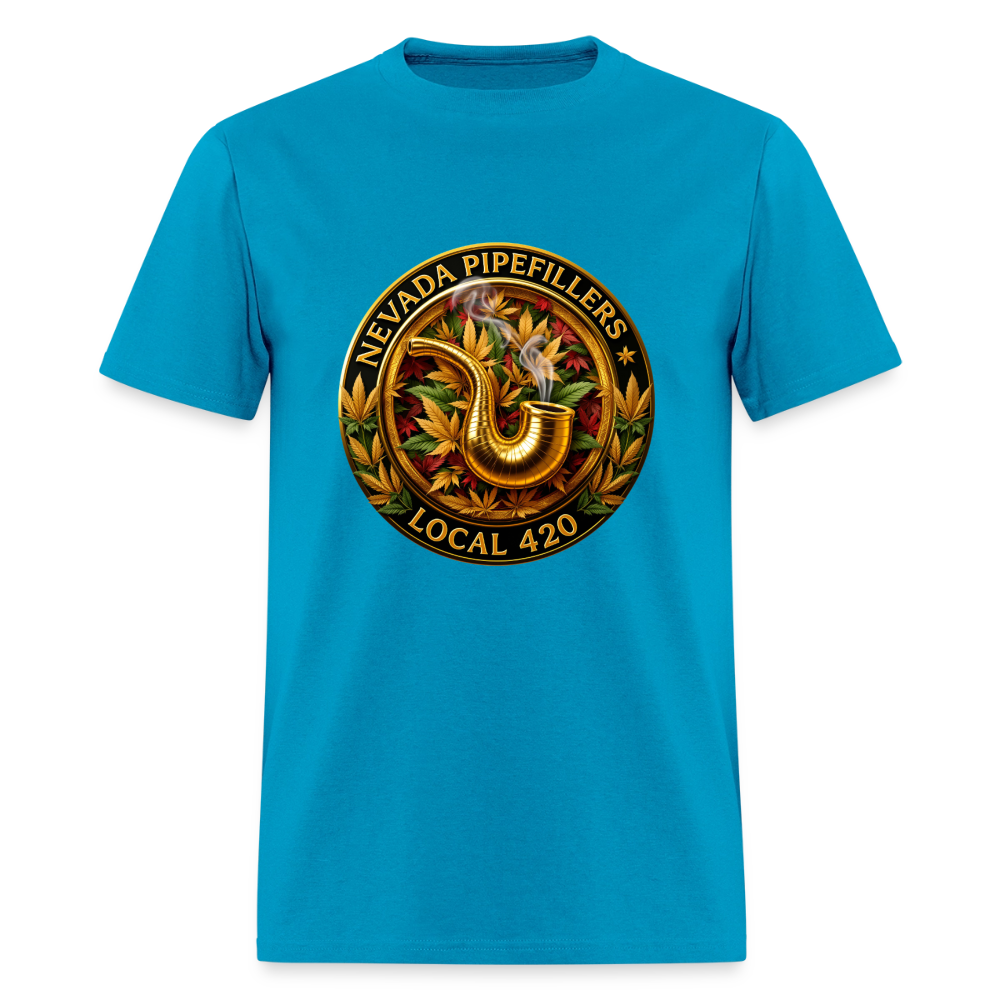 NEVADA PIPEFILLERS LOCAL 420  Men's T-Shirt - turquoise