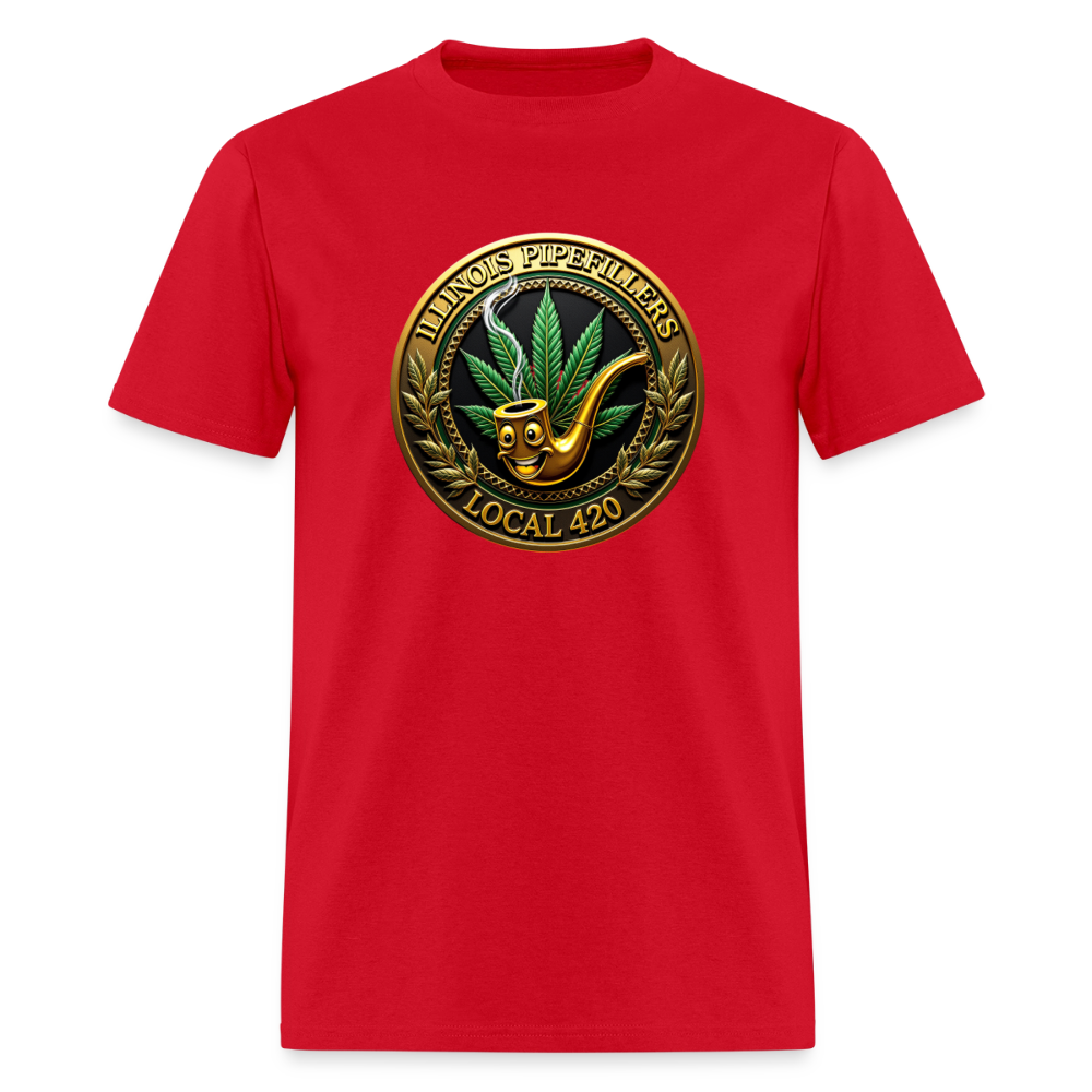 ILLINOIS PIPEFILLERS LOCAL 420 Men's T-Shirt | - red