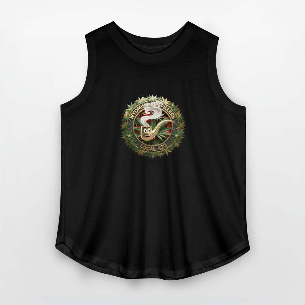 WYOMING PIPEFILLERS LOCAL 420 F/B DESIGN Women's Curvy Relaxed Tank Top - black