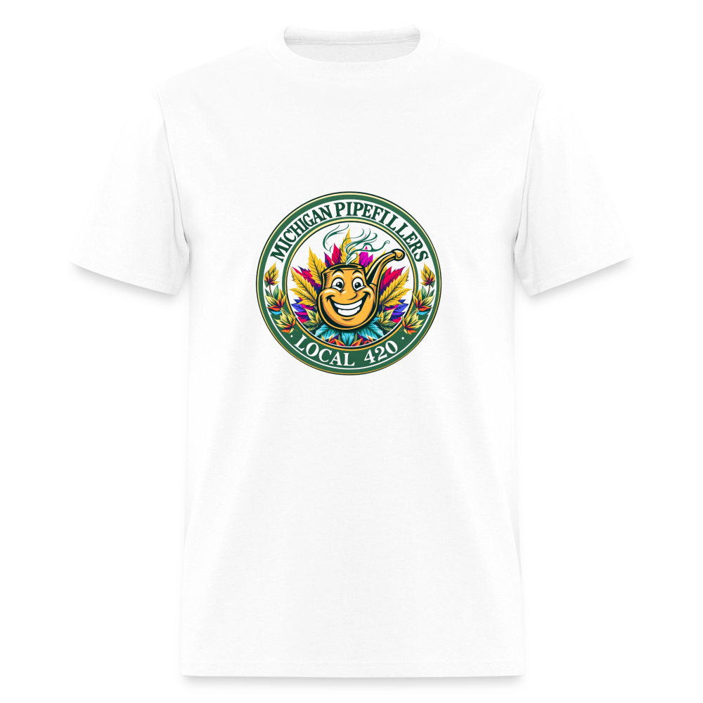 MICHIGAN PIPEFILLERS LOCAL 420 Men's T-Shirt - white