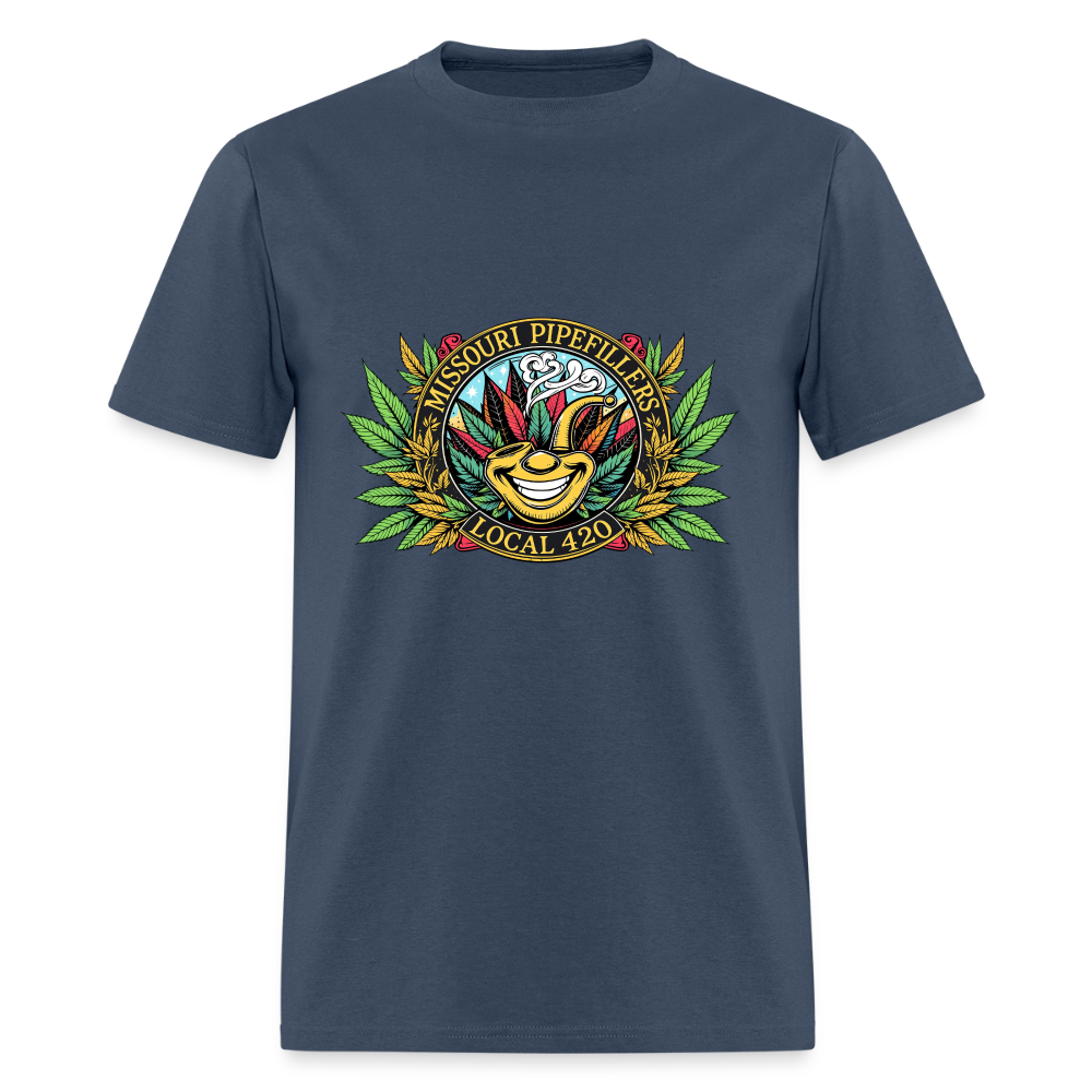 MISSOURI PIPEFILLERS LOCAL 420  F/B DESIGNS  Men's T-Shirt -  blue dusk