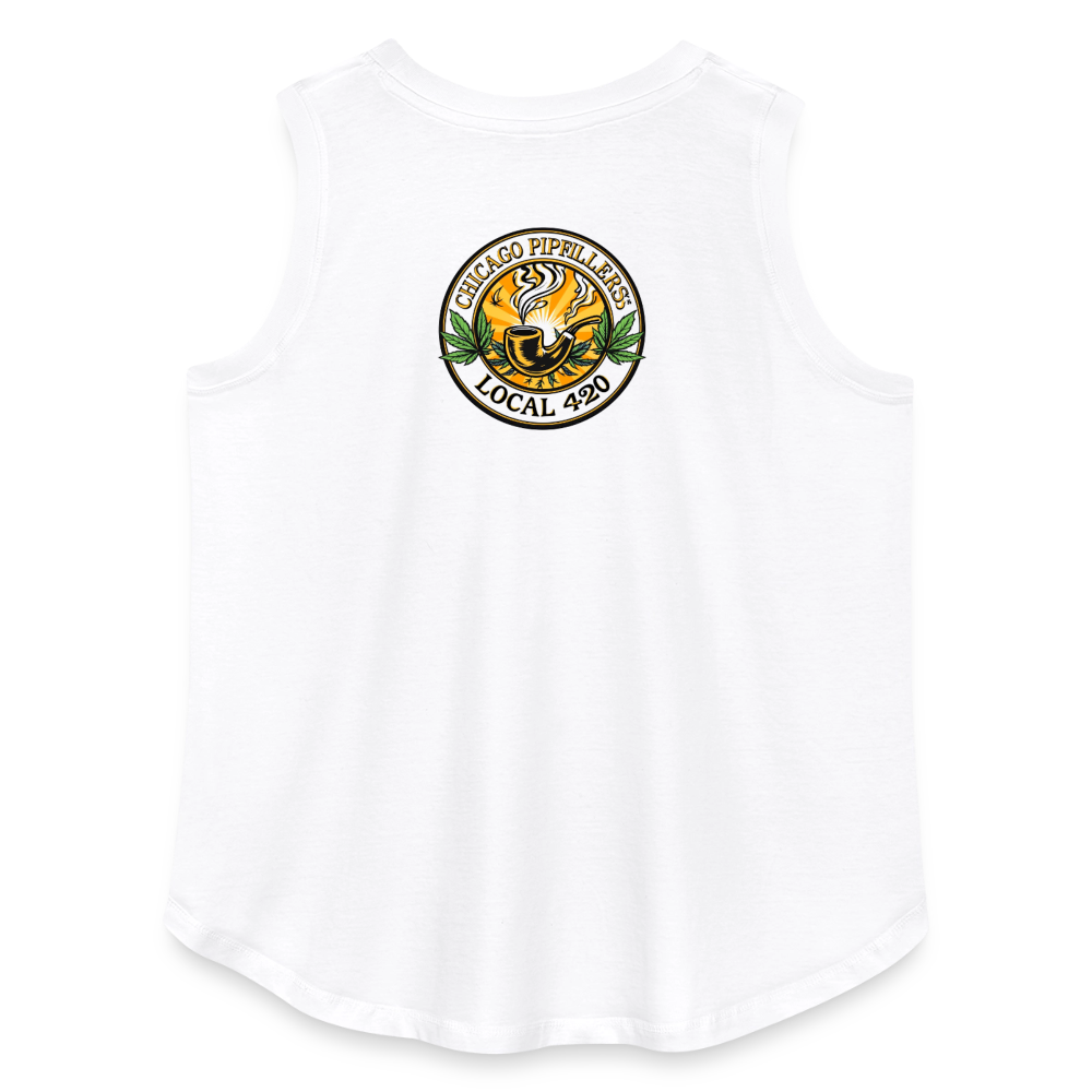 CHICAGO PIPEFILLERS LOCAL 420 F/B DESIGN Women's Curvy Relaxed Tank Top - white