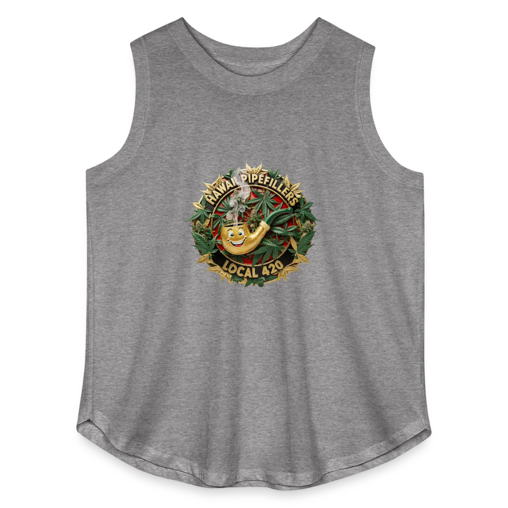 HAWAII PIPEFILLERS LOCAL 420 F/B DESIGN Women's Curvy Relaxed Tank Top - granite heather 