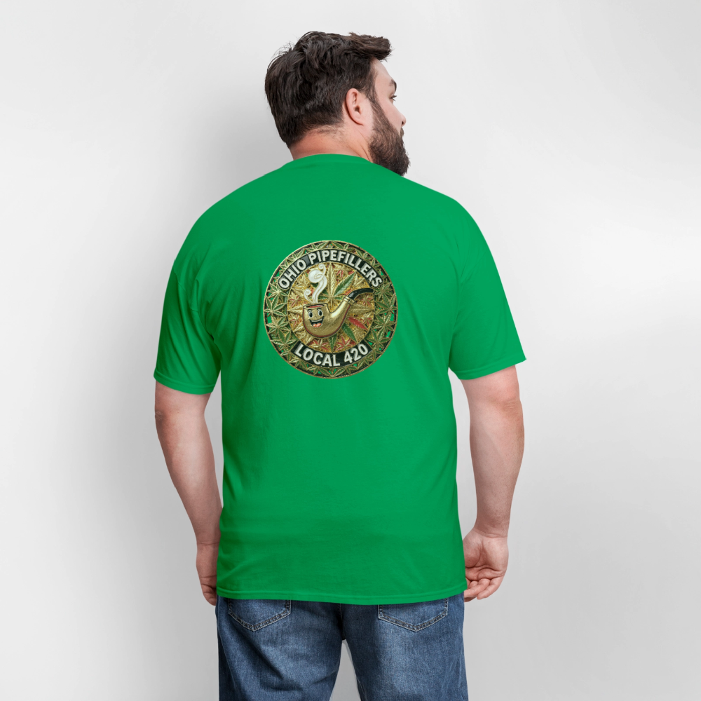 OHIO PIPEFILLERS LOCAL 420  F/B DESIGNS Men's T-Shirt - bright green