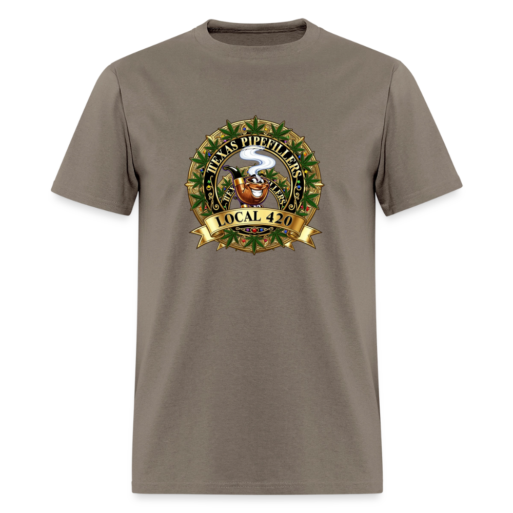 TEXAS PIPEFILLERS LOCAL 420 F/B DESIGN Men's T-Shirt - safari