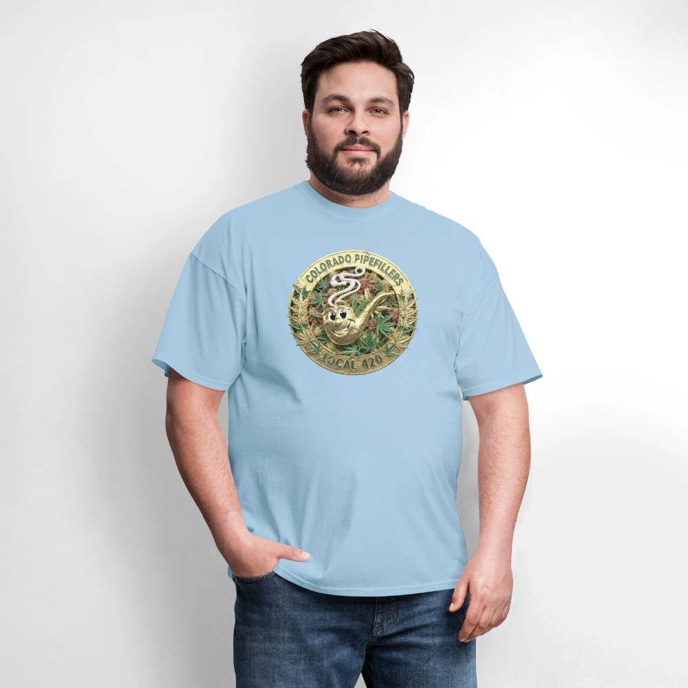 COLORADO PIPEFILLERS LOCAL 420 Men's T-Shirt - powder blue