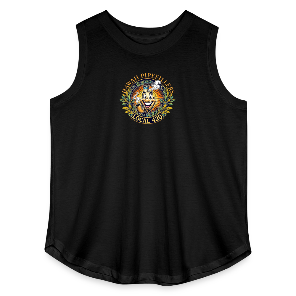 HAWAII PIPEFILLERS LOCAL 420 F/B DESIGN Women's Curvy Relaxed Tank Top - black