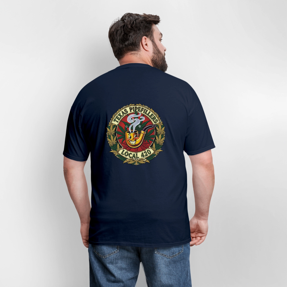 TEXAS PIPEFILLERS LOCAL 420 F.B DESIGN Men's T-Shirt - navy