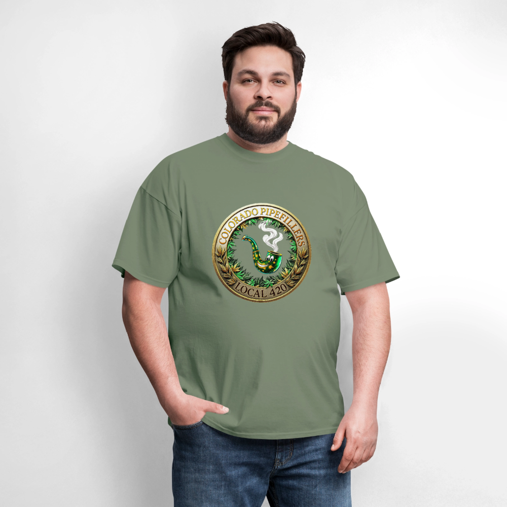 COLORADO PIPEFILLERS LOCAL 420  Men's T-Shirt - military green