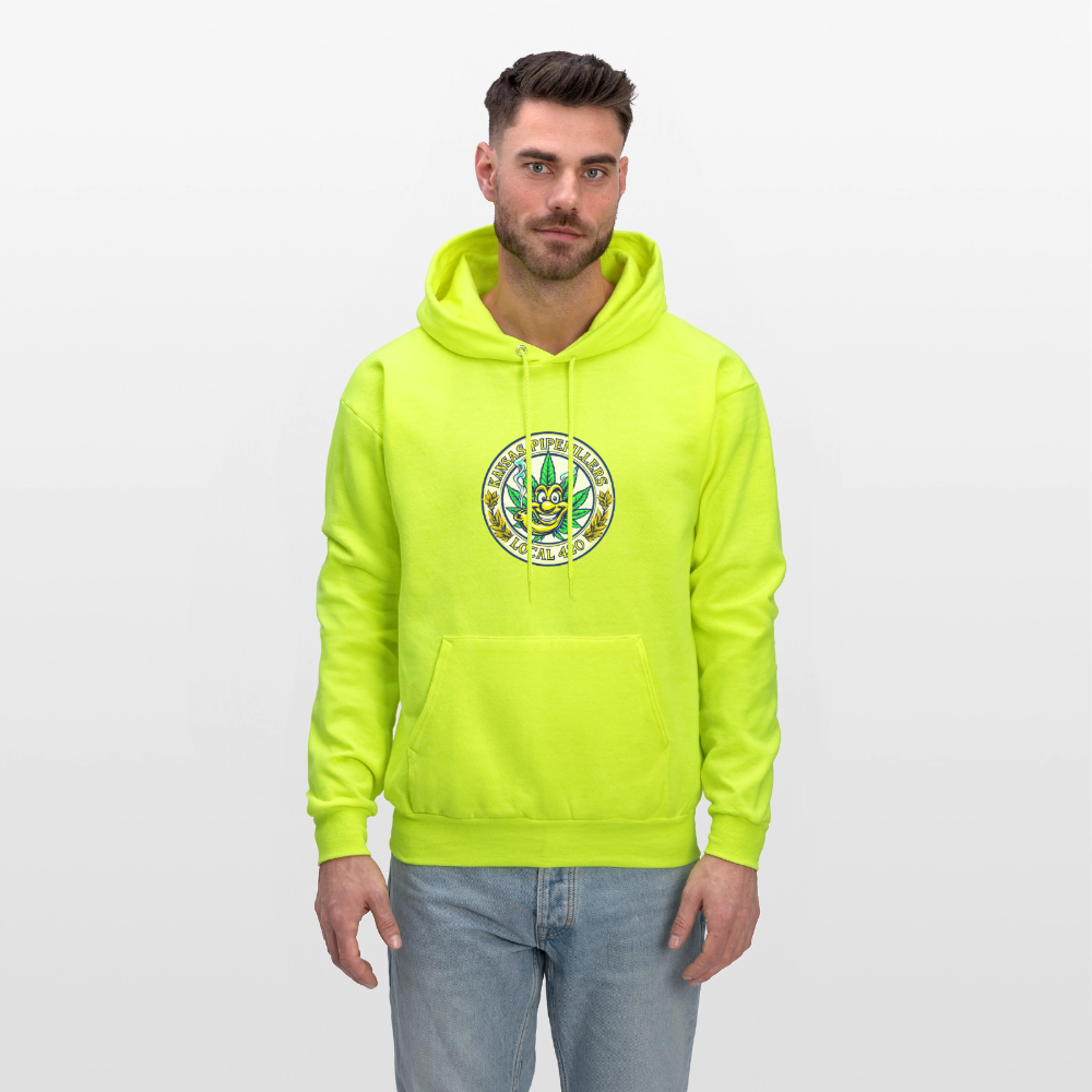 KANSAS PIPEFILLERS LOCAL 420 F/B DESIGNS Men's Hoodie - safety green