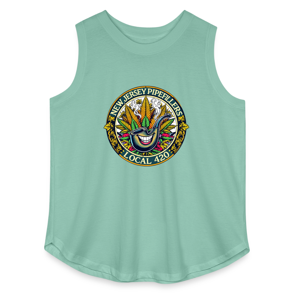 NEW JERSEY PIPEFILLERS LOCAL 420 F/B DESIGN Women's Curvy Relaxed Tank Top - saltwater