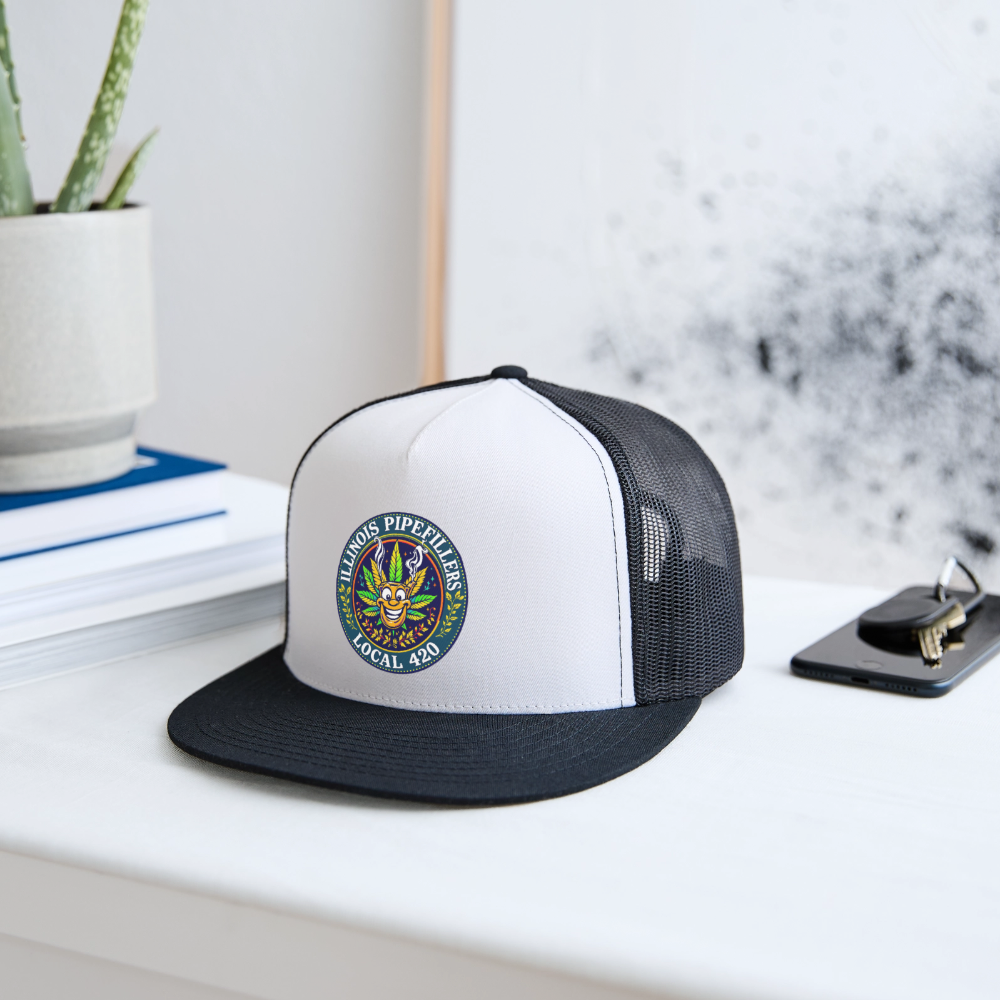 ILLINOIS PIPEFILLERS LOCAL 420 Trucker Hat - white/black