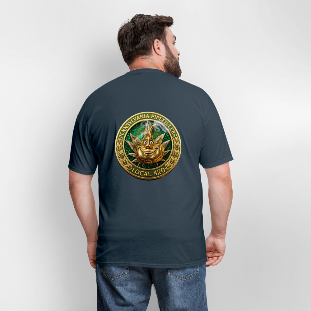 PENNSYLVANIA PIPEFILLERS LOCAL 420 F/B DESIGNS Men's T-Shirt -  blue dusk