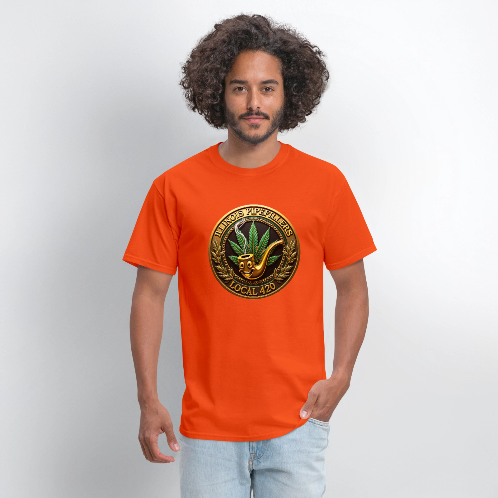 ILLINOIS PIPEFILLERS LOCAL 420 Men's T-Shirt - orange
