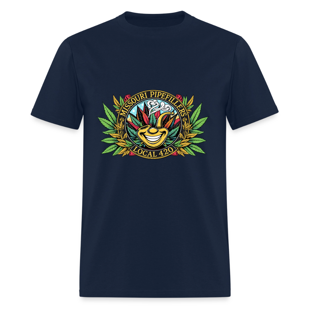 MISSOURI PIPEFILLERS LOCAL 420  F/B DESIGNS  Men's T-Shirt - navy