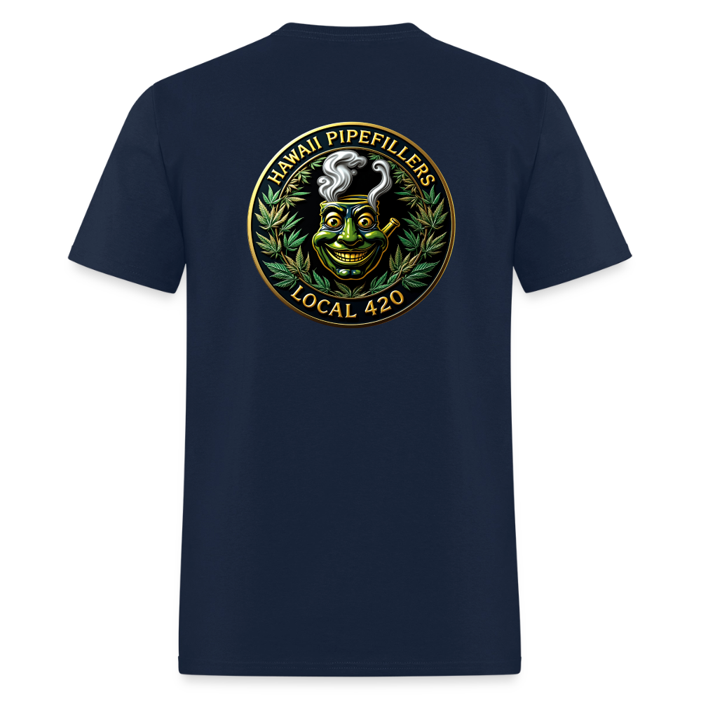 HAWAII PIPEFILLERS LOCAL 420 F/B DESIGN  Men's T-Shirt - navy