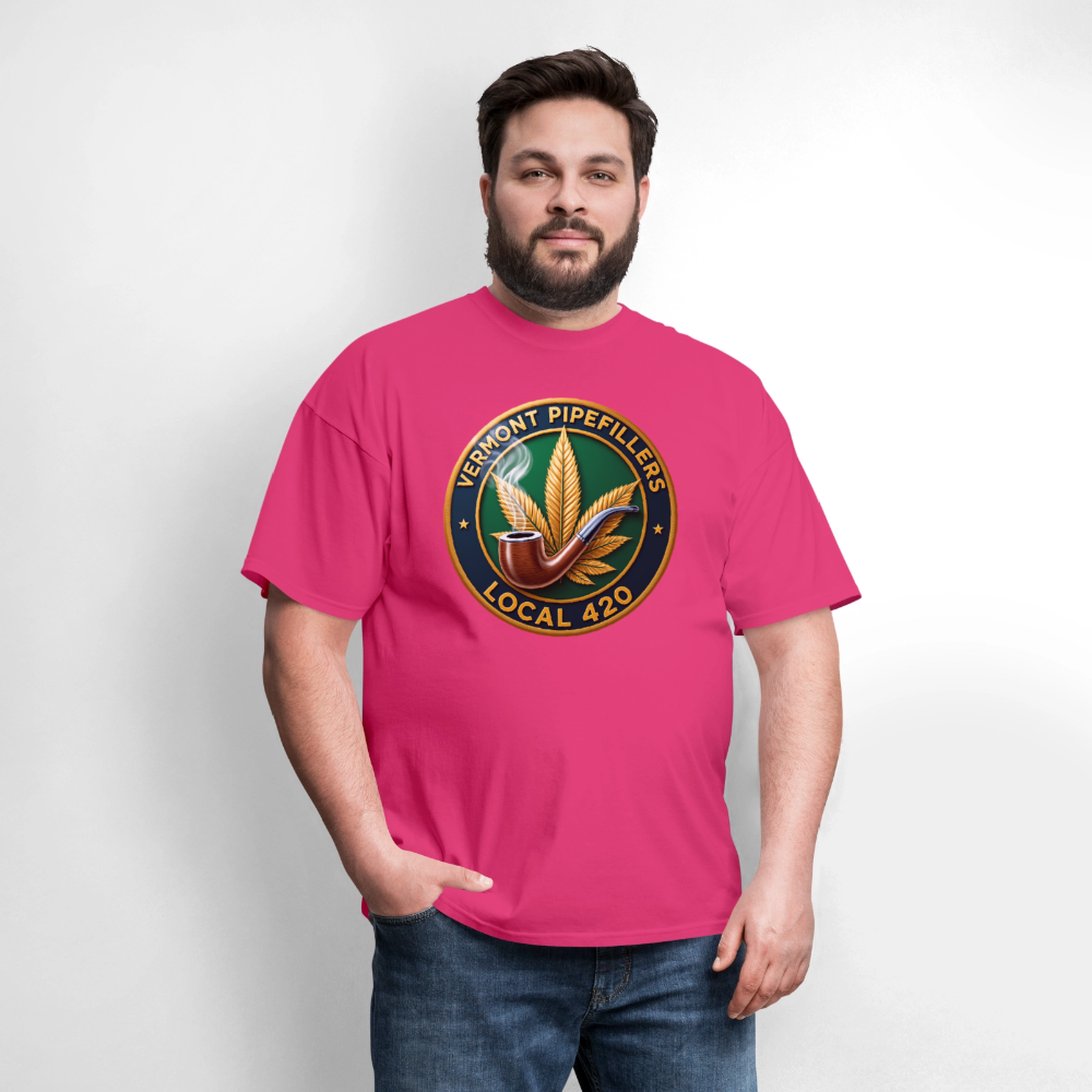VERMONT PIPEFILLERS LOCAL 420 Men's T-Shirt - fuchsia