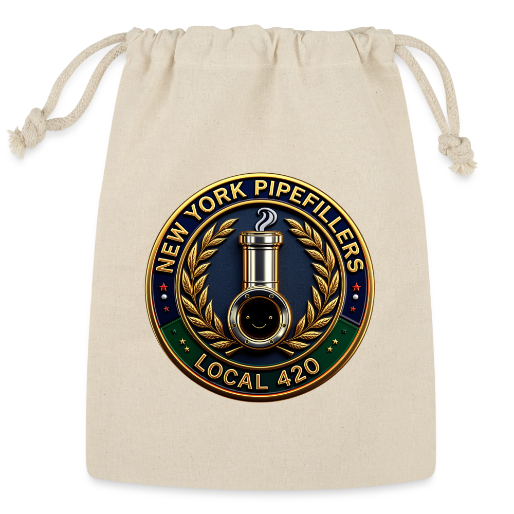 NEW YORK PIPEFILLERS LOCAL 420 Reusable Gift Bag - Natural