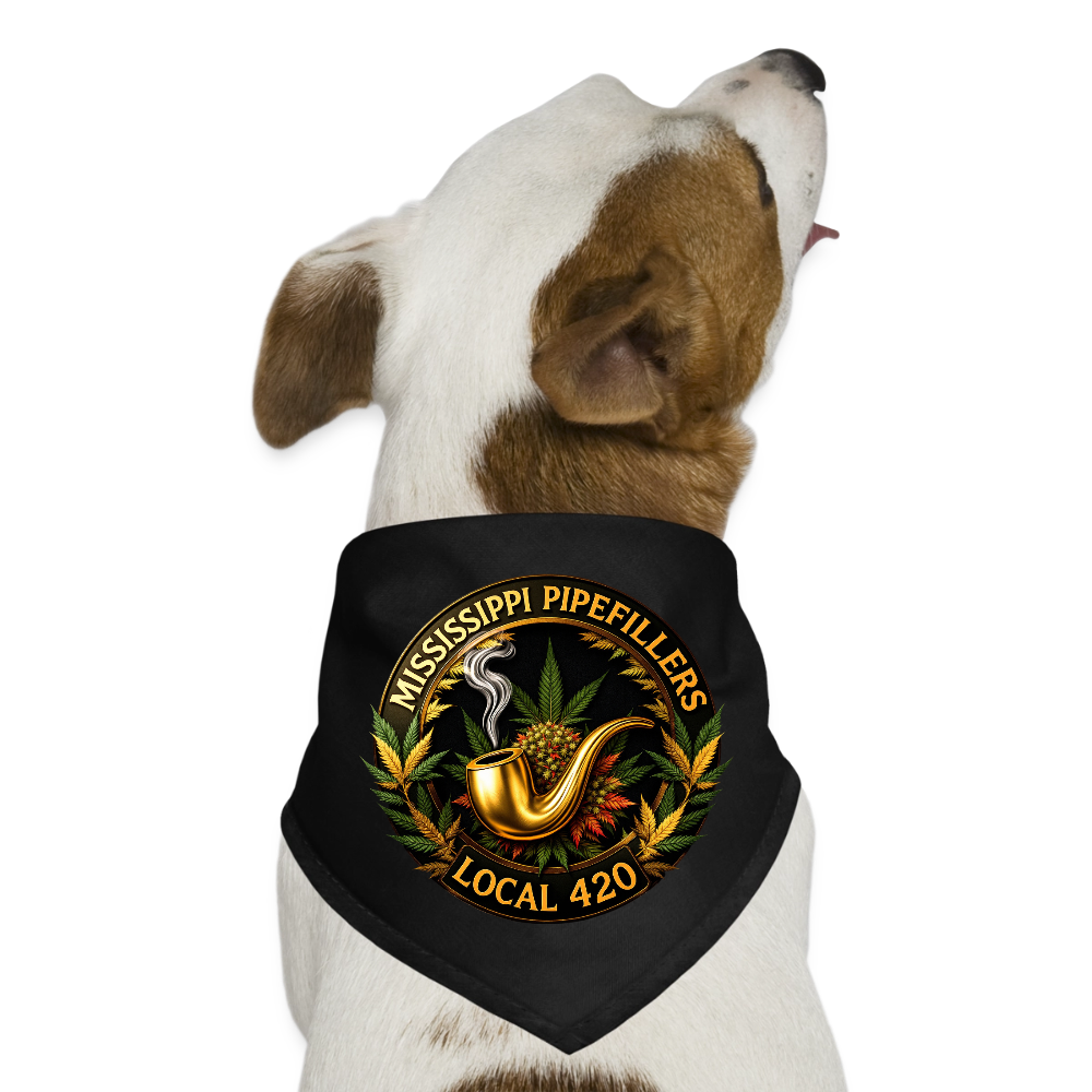 MISSISSIPPI PIPEFILLERS LOCAL 420 Dog Bandana - black