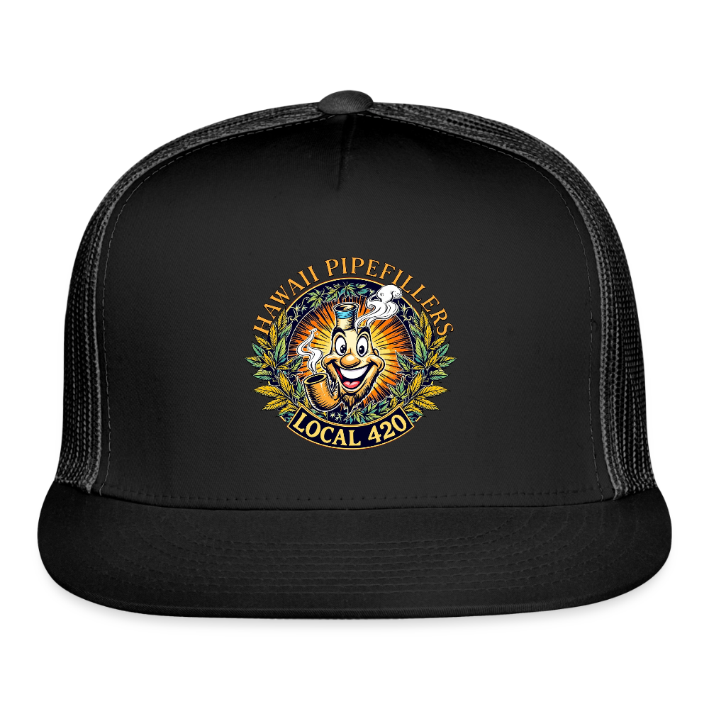 HAWAII PIPEFILLERS LOCAL 420 Trucker Hat - black/black