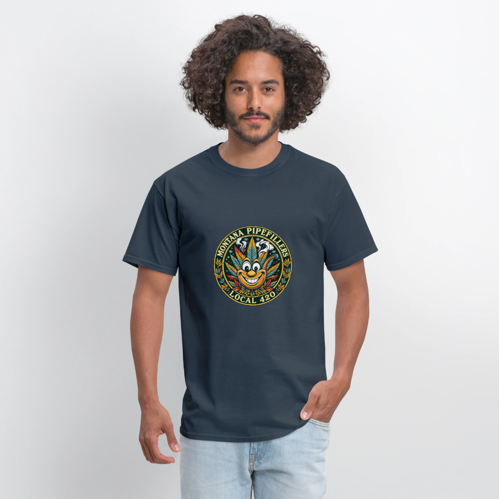 MONTANA PIPEFILLERS LOCAL 420 F/B DESIGN Men's T-Shirt -  blue dusk