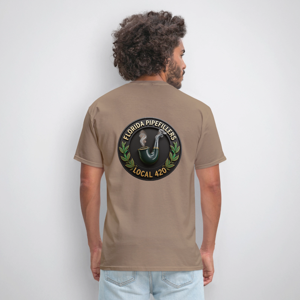 FLORIDA PIPEFILLERS LOCAL 420 F/B DESIGN Men's T-Shirt - safari