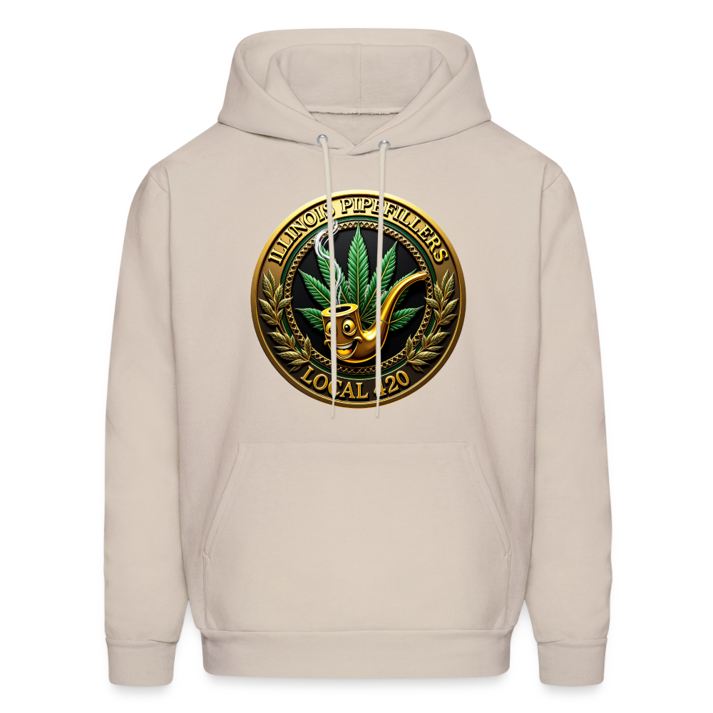 ILLINOIS PIPEFILLERS LOCAL 420 F/B EMBLEMS Men's Hoodie - Sand