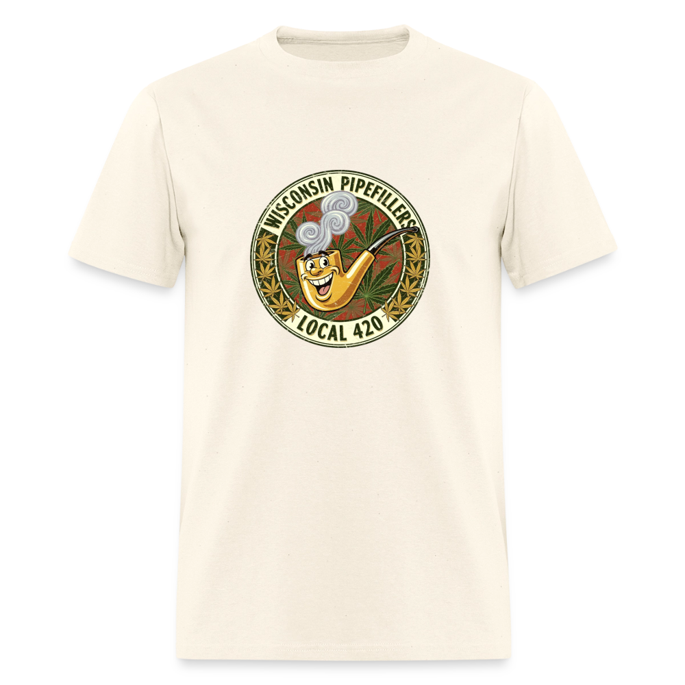 WISCONSIN PIPEFILLERS LOCL 420 F/B DESIGN Men's T-Shirt - sweet cream heather