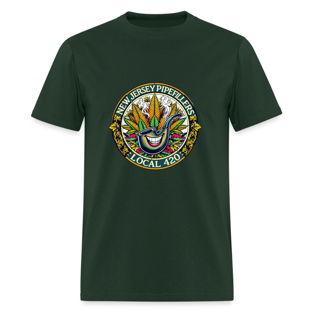 NEW JERSEY PIPEFILLERS LOCAL 420  Men's T-Shirt - forest green
