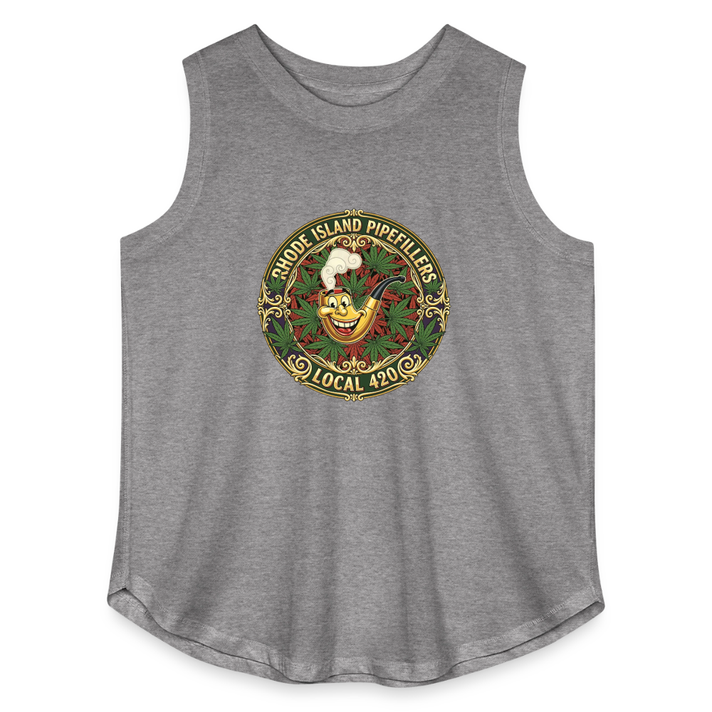 TEXAS PIPEFILLERS LOCAL 420 F/B DESIGN Women's Curvy Relaxed Tank Top - granite heather 