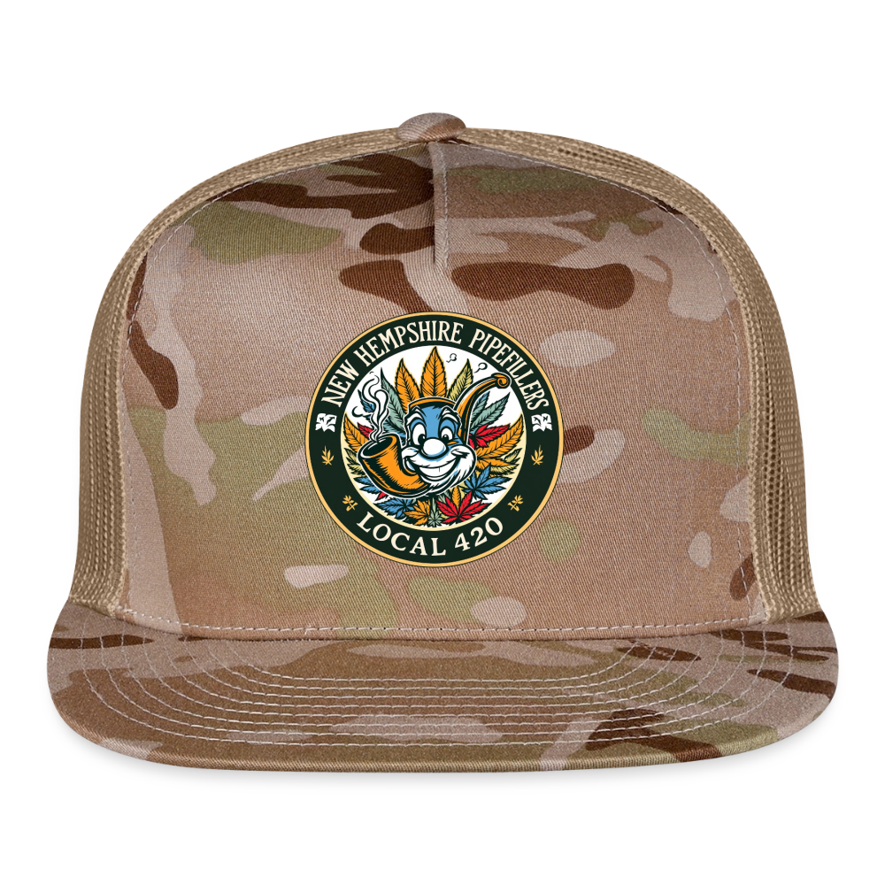 "NEW HEMPSHIRE" PIPEFILLERS LOCAL 420 CAMO Trucker Cap - MultiCam\tan