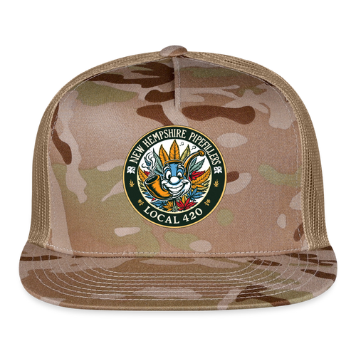 "NEW HEMPSHIRE" PIPEFILLERS LOCAL 420 CAMO Trucker Cap - MultiCam\tan